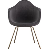 NyeKoncept Mid Century Classroom Arm Chair | Charcoal Gray/Brass 332008CL2