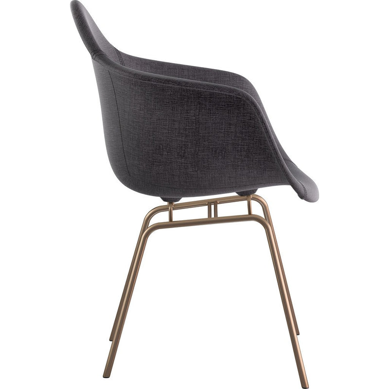 NyeKoncept Mid Century Classroom Arm Chair | Charcoal Gray/Brass 332008CL2