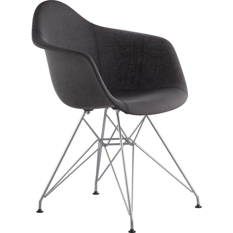 NyeKoncept Mid Century Eiffel  Arm Chair | Charcoal Gray/Nickel 332008EM1