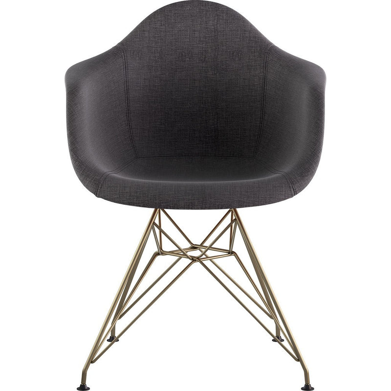 NyeKoncept Mid Century Eiffel  Arm Chair | Charcoal Gray/Brass 332008EM2