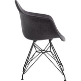 NyeKoncept Mid Century Eiffel  Arm Chair | Charcoal Gray/Gunmetal 332008EM3
