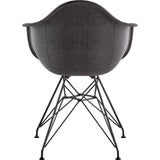 NyeKoncept Mid Century Eiffel  Arm Chair | Charcoal Gray/Gunmetal 332008EM3