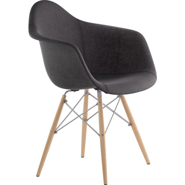 NyeKoncept Mid Century Dowel  Arm Chair | Charcoal Gray/Nickel 332008EW1