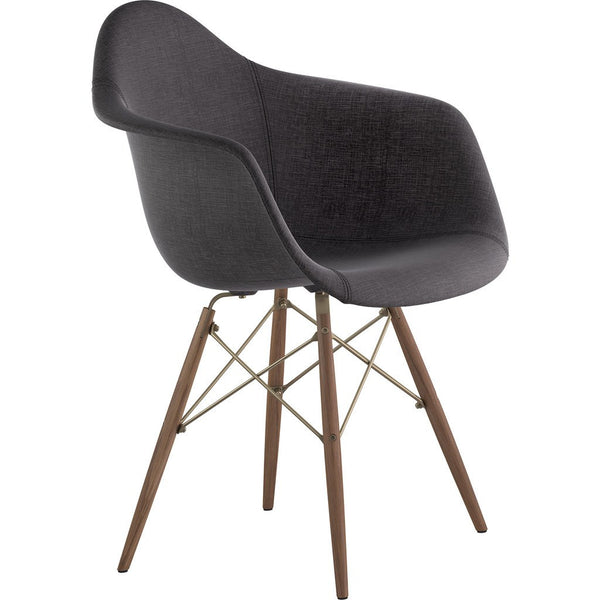 NyeKoncept Mid Century Dowel  Arm Chair | Charcoal Gray/Brass 332008EW2