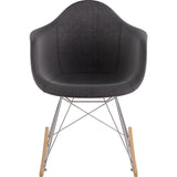 NyeKoncept Mid Century Rocker Chair | Charcoal Gray/Nickel 332008RO1