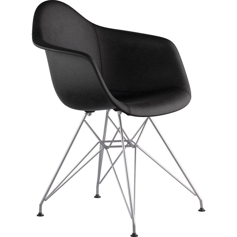 NyeKoncept Mid Century Eiffel Arm Chair | Milano Black/Nickel 332009EM1