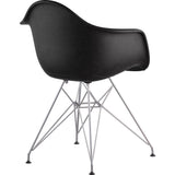 NyeKoncept Mid Century Eiffel Arm Chair | Milano Black/Nickel 332009EM1