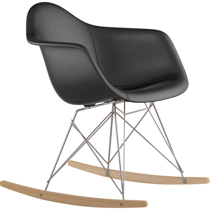 NyeKoncept Mid Century Rocker Chair | Milano Black/Nickel 332009RO1