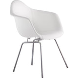 NyeKoncept Mid Century Classroom Arm Chair | Milano White/Nickel 332010CL1