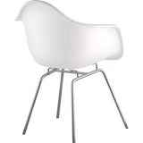 NyeKoncept Mid Century Classroom Arm Chair | Milano White/Nickel 332010CL1