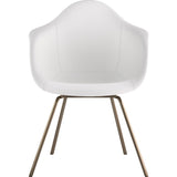 NyeKoncept Mid Century Classroom Arm Chair | Milano White/Brass 332010CL2