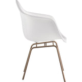 NyeKoncept Mid Century Classroom Arm Chair | Milano White/Brass 332010CL2