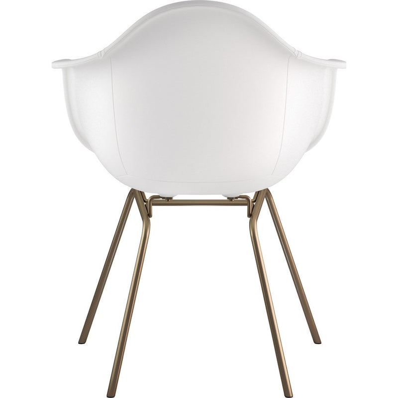 NyeKoncept Mid Century Classroom Arm Chair | Milano White/Brass 332010CL2