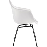NyeKoncept Mid Century Classroom Arm Chair | Milano White/Gunmetal 332010CL3