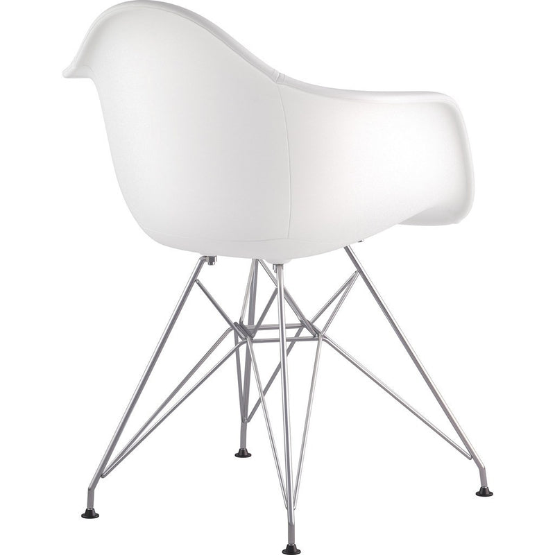 NyeKoncept Mid Century Eiffel Arm Chair | Milano White/Nickel 332010EM1