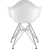 NyeKoncept Mid Century Eiffel Arm Chair | Milano White/Nickel 332010EM1