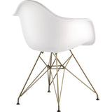NyeKoncept Mid Century Eiffel Arm Chair | Milano White/Brass 332010EM2