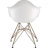 NyeKoncept Mid Century Eiffel Arm Chair | Milano White/Brass 332010EM2