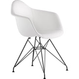 NyeKoncept Mid Century Eiffel Arm Chair | Milano White/Gunmetal 332010EM3