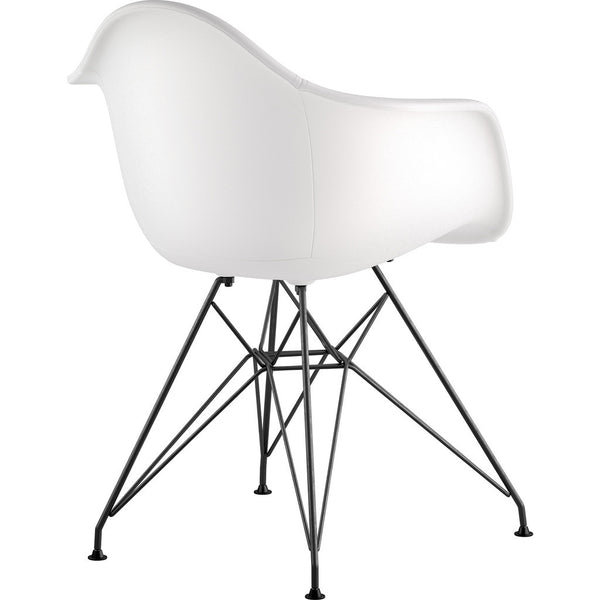 NyeKoncept Mid Century Eiffel Arm Chair | Milano White/Gunmetal 332010EM3