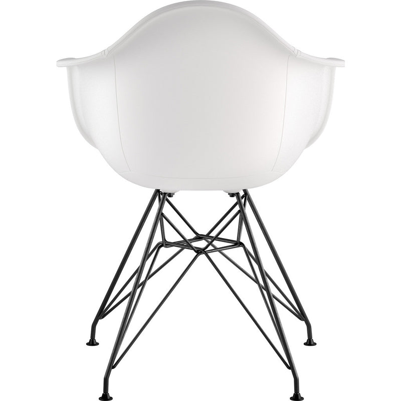 NyeKoncept Mid Century Eiffel Arm Chair | Milano White/Gunmetal 332010EM3