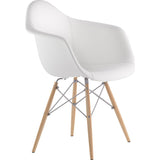 NyeKoncept Mid Century Dowel Arm Chair | Milano White/Nickel 332010EW1