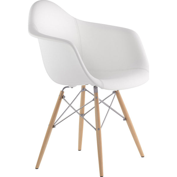 NyeKoncept Mid Century Dowel Arm Chair | Milano White/Nickel 332010EW1