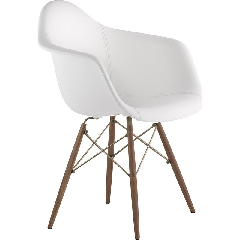 NyeKoncept Mid Century Dowel Arm Chair | Milano White/Brass 332010EW2