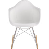 NyeKoncept Mid Century Rocker Chair | Milano White/Nickel 332010RO1