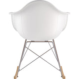 NyeKoncept Mid Century Rocker Chair | Milano White/Nickel 332010RO1