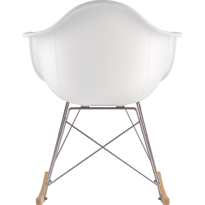 NyeKoncept Mid Century Rocker Chair | Milano White/Nickel 332010RO1