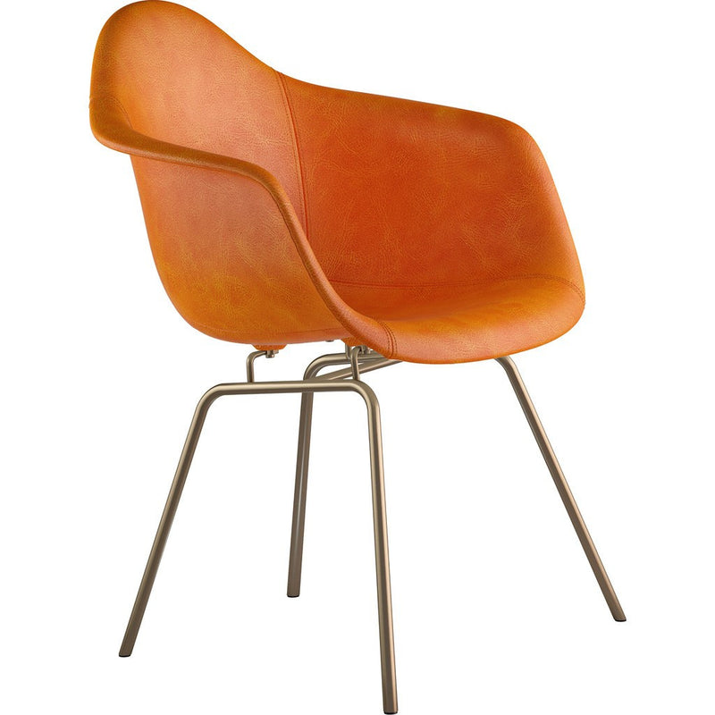 NyeKoncept Mid Century Classroom Arm Chair | Burnt Orange/Brass 332011CL2