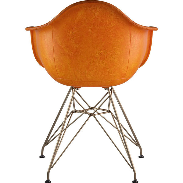 NyeKoncept Mid Century Eiffel Arm Chair | Burnt Orange/Brass 332011EM2