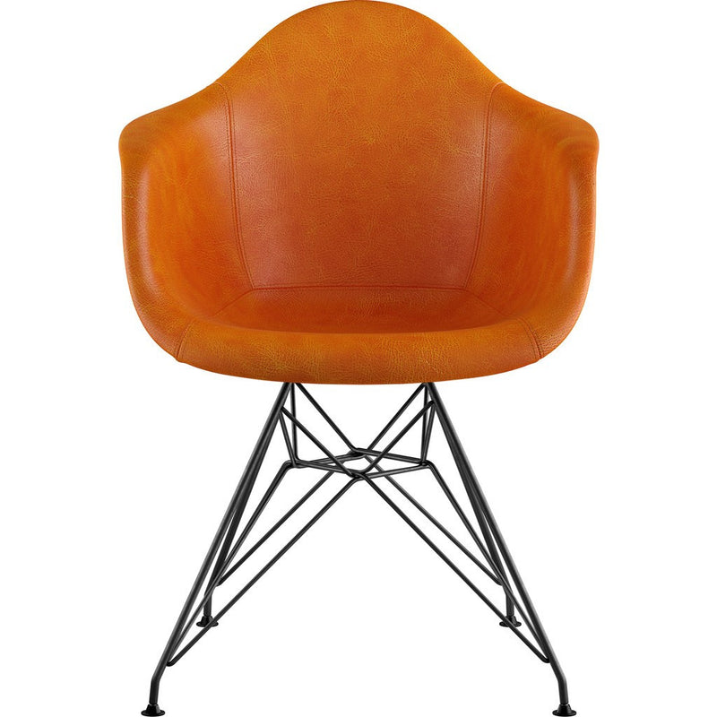 NyeKoncept Mid Century Eiffel Arm Chair | Burnt Orange/Gunmetal 332011EM3