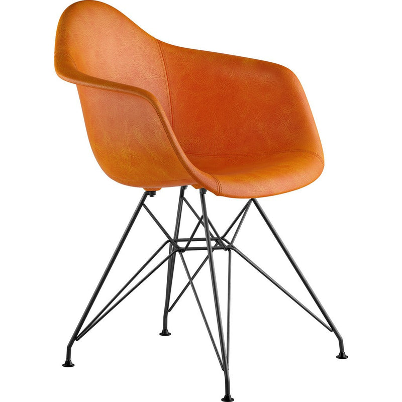 NyeKoncept Mid Century Eiffel Arm Chair | Burnt Orange/Gunmetal 332011EM3