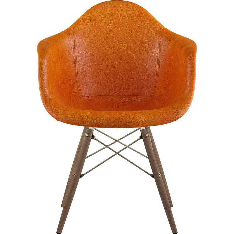 NyeKoncept Mid Century Dowel Arm Chair | Burnt Orange/Brass 332011EW2