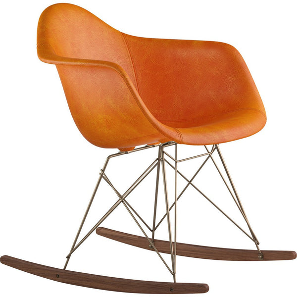 NyeKoncept Mid Century Rocker Chair | Burnt Orange/Brass 332011RO2