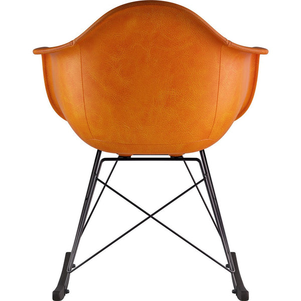 NyeKoncept Mid Century Rocker Chair | Burnt Orange/Gunmetal 332011RO3