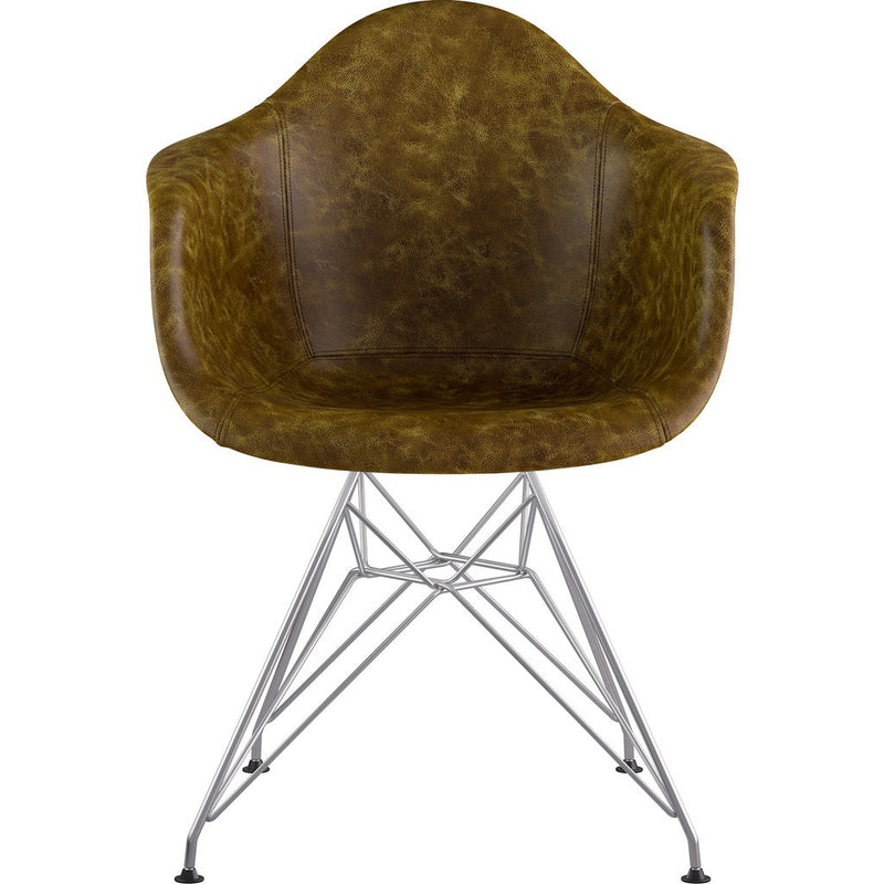 NyeKoncept Mid Century Eiffel Arm Chair | Palermo Olive/Nickel 332012EM1