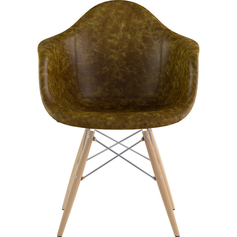 NyeKoncept Mid Century Dowel  Arm Chair | Palermo Olive/Nickel 332012EW1