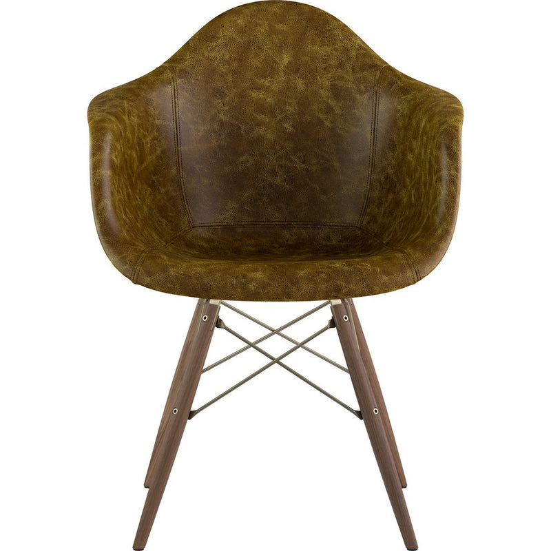 NyeKoncept Mid Century Dowel  Arm Chair | Palermo Olive/Brass 332012EW2
