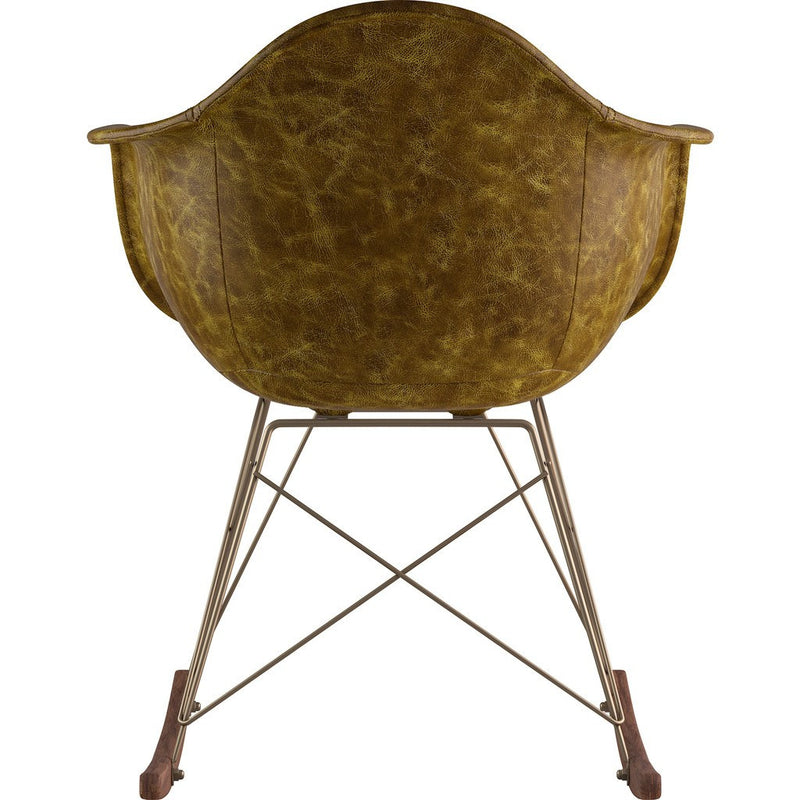 NyeKoncept Mid Century Rocker Chair | Palermo Olive/Brass 332012RO2