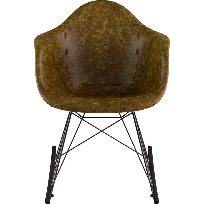 NyeKoncept Mid Century Rocker Chair | Palermo Olive/Gunmetal 332012RO3