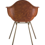 NyeKoncept Mid Century Classroom Arm Chair | Weathered Whiskey/Brass 332013CL2
