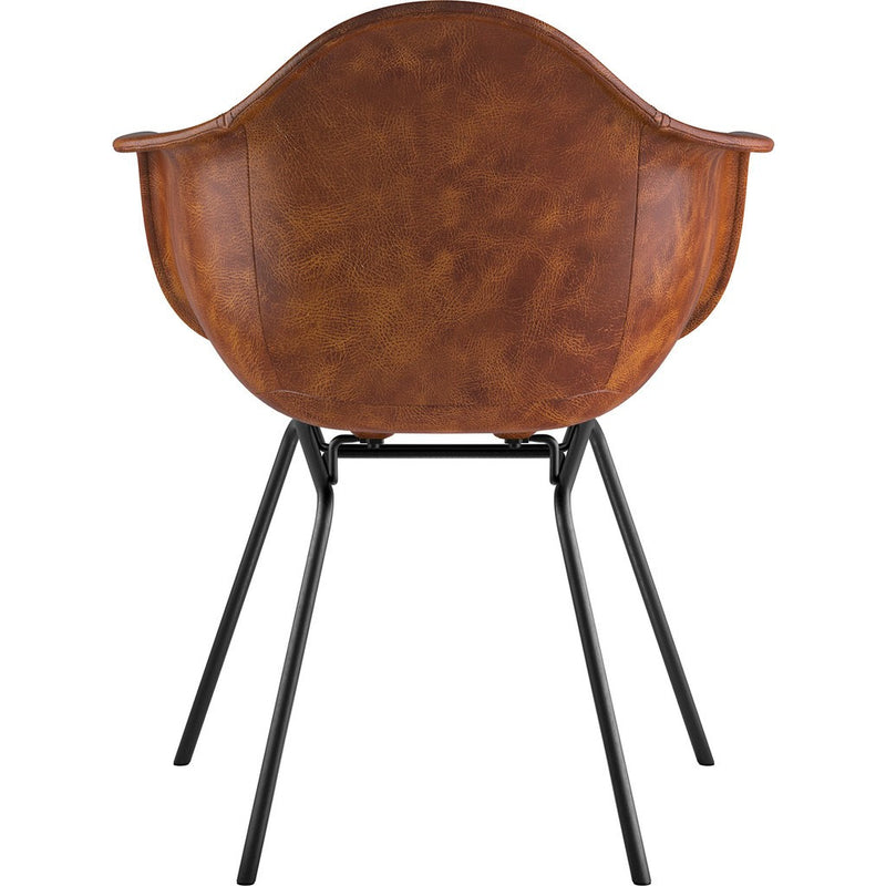 NyeKoncept Mid Century Classroom Arm Chair | Weathered Whiskey/Gunmetal 332013CL3