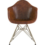 NyeKoncept Mid Century Eiffel Arm Chair | Weathered Whiskey/Brass 332013EM2