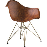 NyeKoncept Mid Century Eiffel Arm Chair | Weathered Whiskey/Brass 332013EM2
