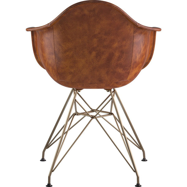 NyeKoncept Mid Century Eiffel Arm Chair | Weathered Whiskey/Brass 332013EM2