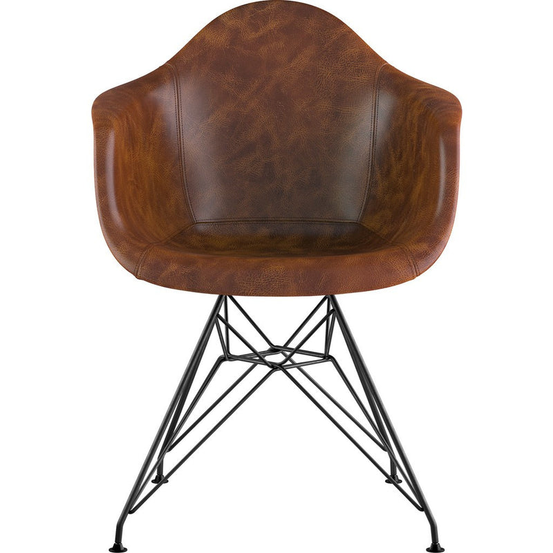NyeKoncept Mid Century Eiffel Arm Chair | Weathered Whiskey/Gunmetal 332013EM3