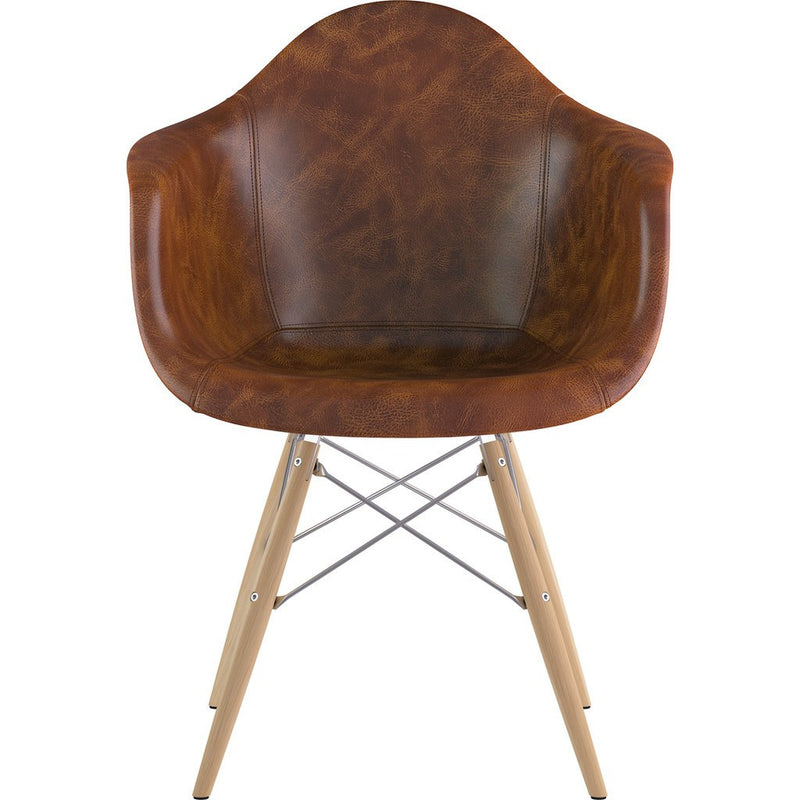 NyeKoncept Mid Century Dowel Arm Chair | Weathered Whiskey/Nickel 332013EW1